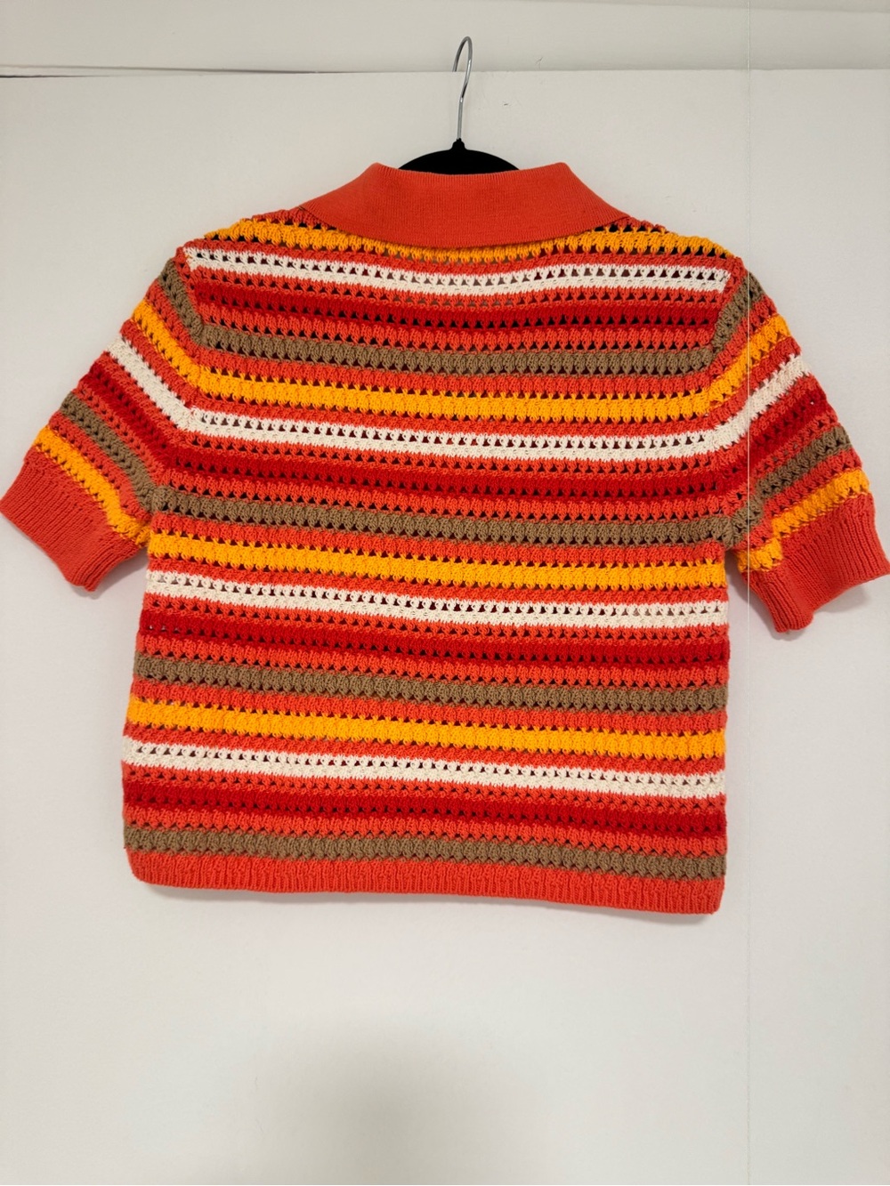LOVERS & FRIENDS LUCIA CROCHET KNIT POLO TOP-SIZE S-LIKE NEW - Picture 5 of 5